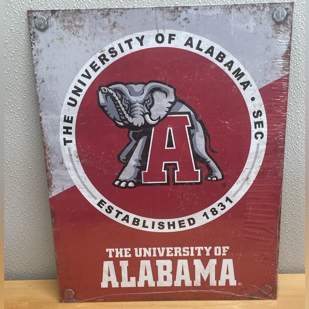 University of Alabama Metal Sign, 16”x12.5”. NCAA College. Made in USA.
